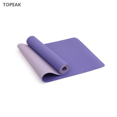 Estera bicolor doble del ejercicio de Mat Tpe Material 8m m 10m m de la yoga de la púrpura roja del rosa